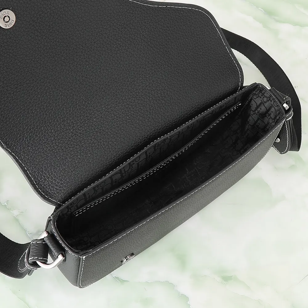 Dior Men Saddle Messenger Bag Black Grained Calfskin - image 7