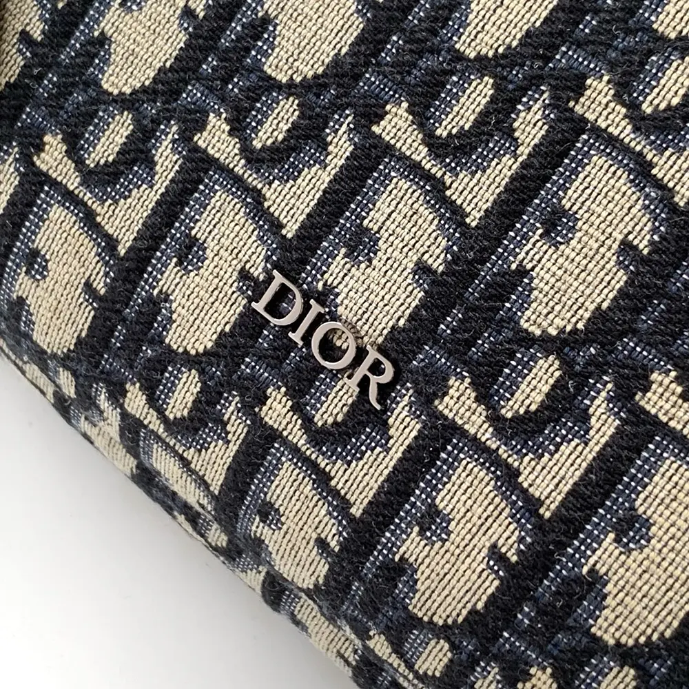 Dior Men Small Rider Soft Hobo Bag Beige and Black Dior Oblique Jacquard with Black Grained Calfskin - image 9