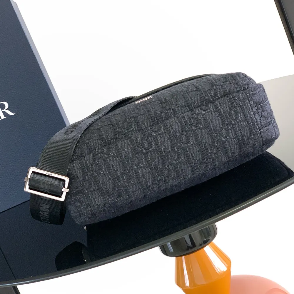 Dior Men Small Rider Soft Hobo Bag Black Dior Oblique Jacquard and Black Grained Calfskin - image 5