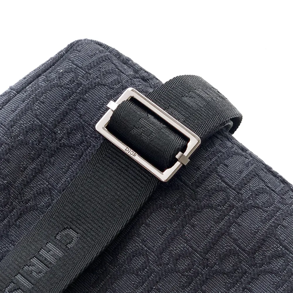 Dior Men Small Rider Soft Hobo Bag Black Dior Oblique Jacquard and Black Grained Calfskin - image 7