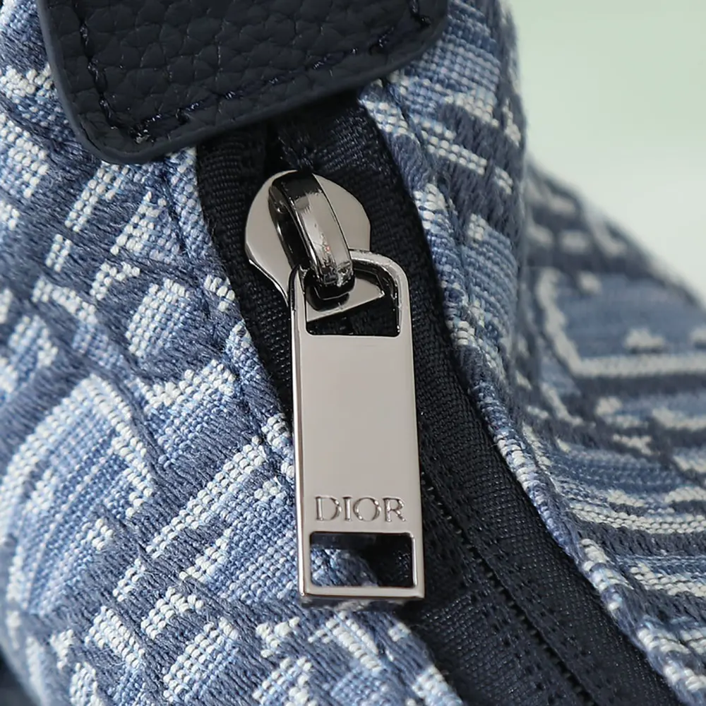 Dior Men Small Rider Soft Hobo Bag Blue Dior Oblique Jacquard and Blue Grained Calfskin - image 7