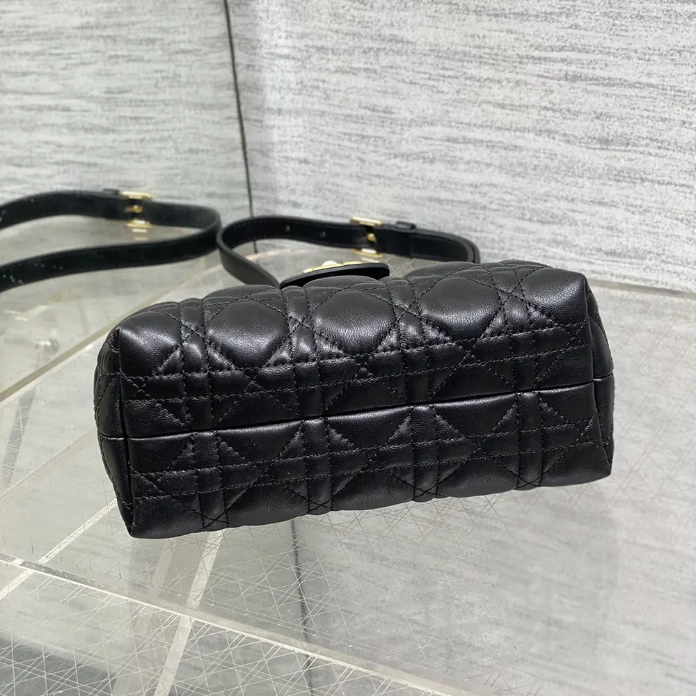 Dior Women Dior Jolie Top Handle Mini Bag Black Cannage Lambskin - image 5