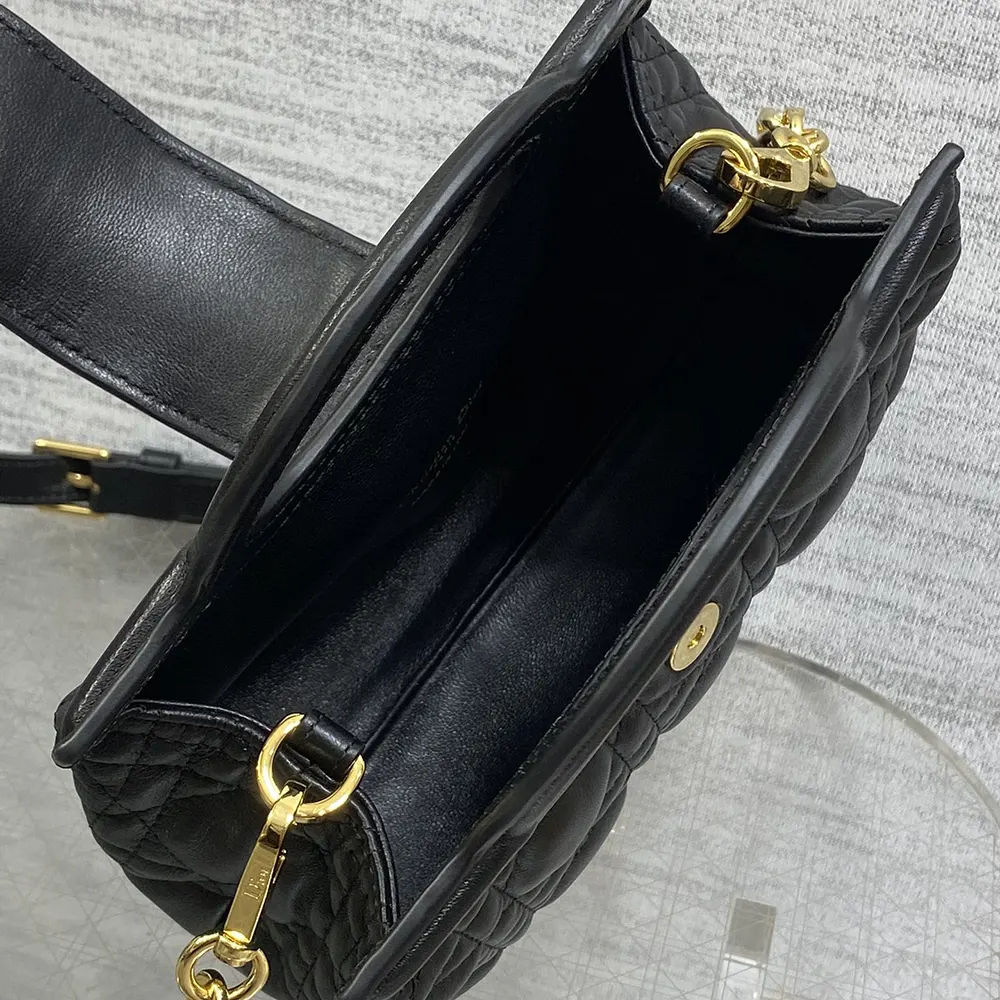 Dior Women Dior Jolie Top Handle Mini Bag Black Cannage Lambskin - image 6