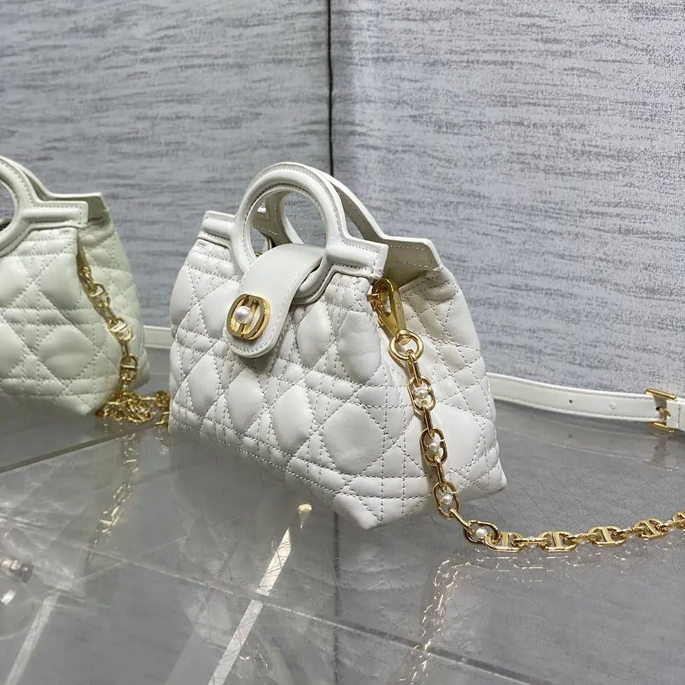 Dior Women Dior Jolie Top Handle Mini Bag Latte Cannage Lambskin - image 4