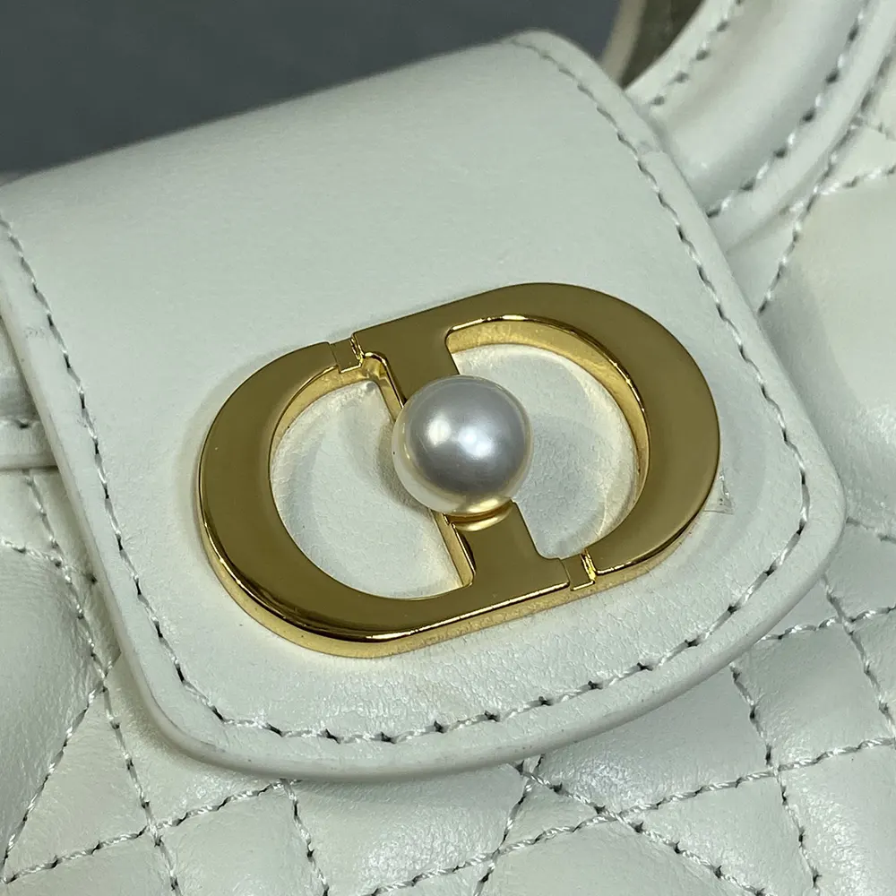 Dior Women Dior Jolie Top Handle Mini Bag Latte Cannage Lambskin - image 9