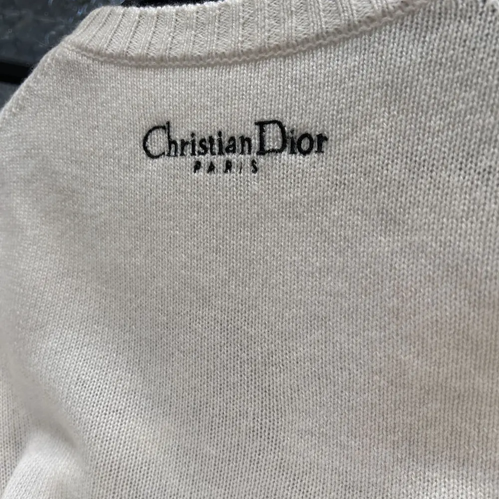Dior Women Embroidered Sweater Ecru Cashmere Knit with Blue Dior Night of Dreams Motif - image 10