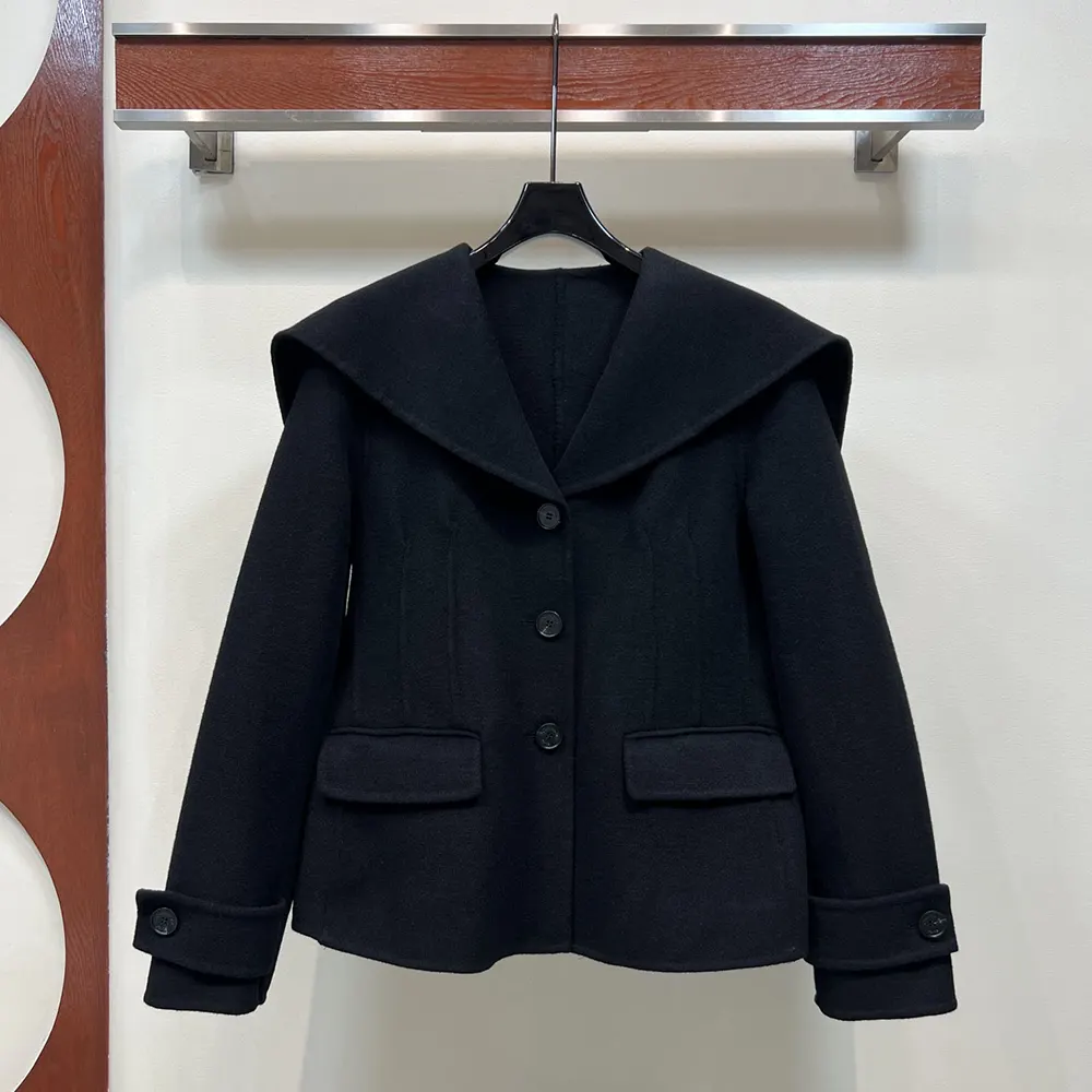 Close-up detail of sailor collar on Dior Women Fitted Jacket black