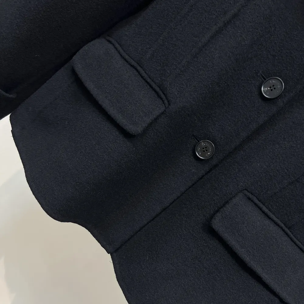 Dior Women Fitted Jacket with Sailor Collar Black Double-Sided Virgin Wool-Angora-Blend Felt - image 9
