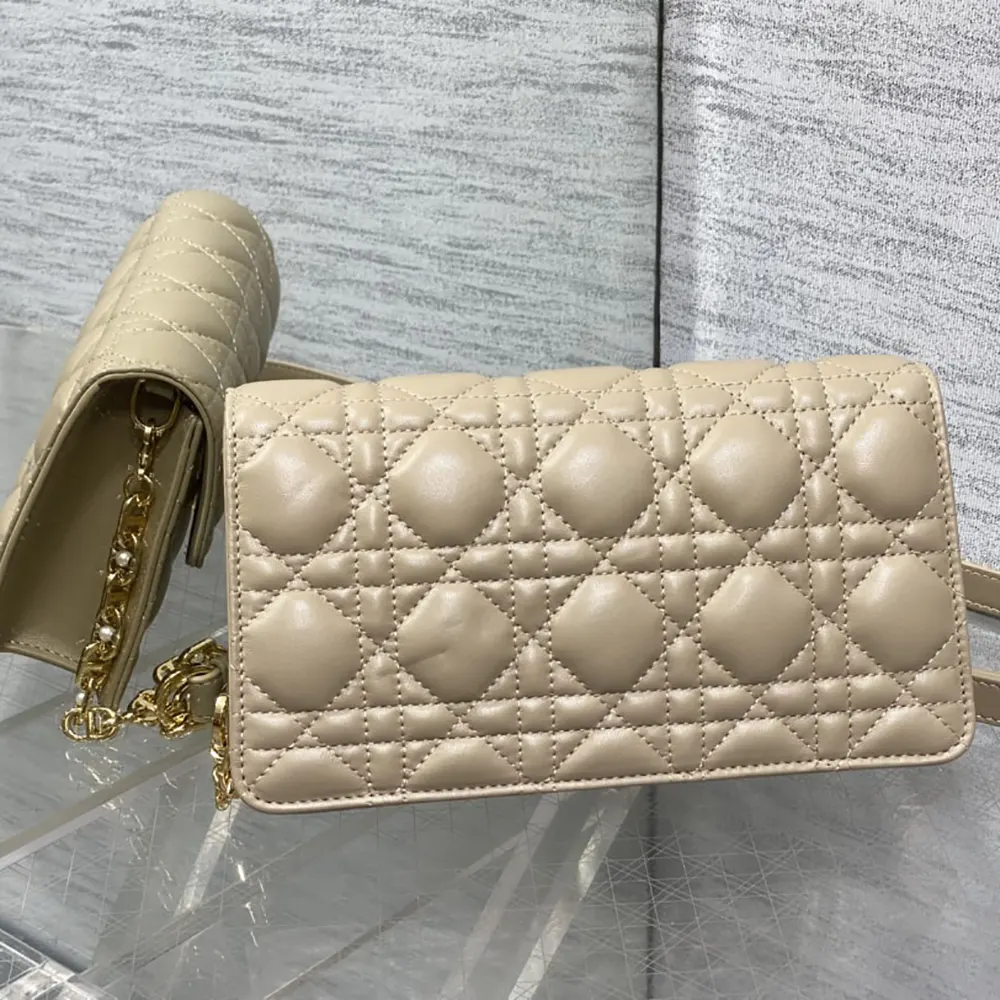 Dior Women Jolie Mini Bag Powder Beige Cannage Lambskin - image 4