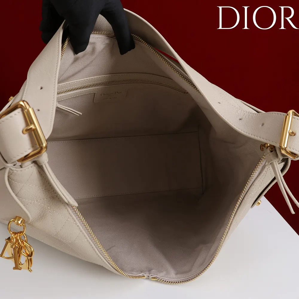 Dior Women Large Dior Voyage Bag Powder Beige Flat Macrocannage Grained Calfskin - image 9