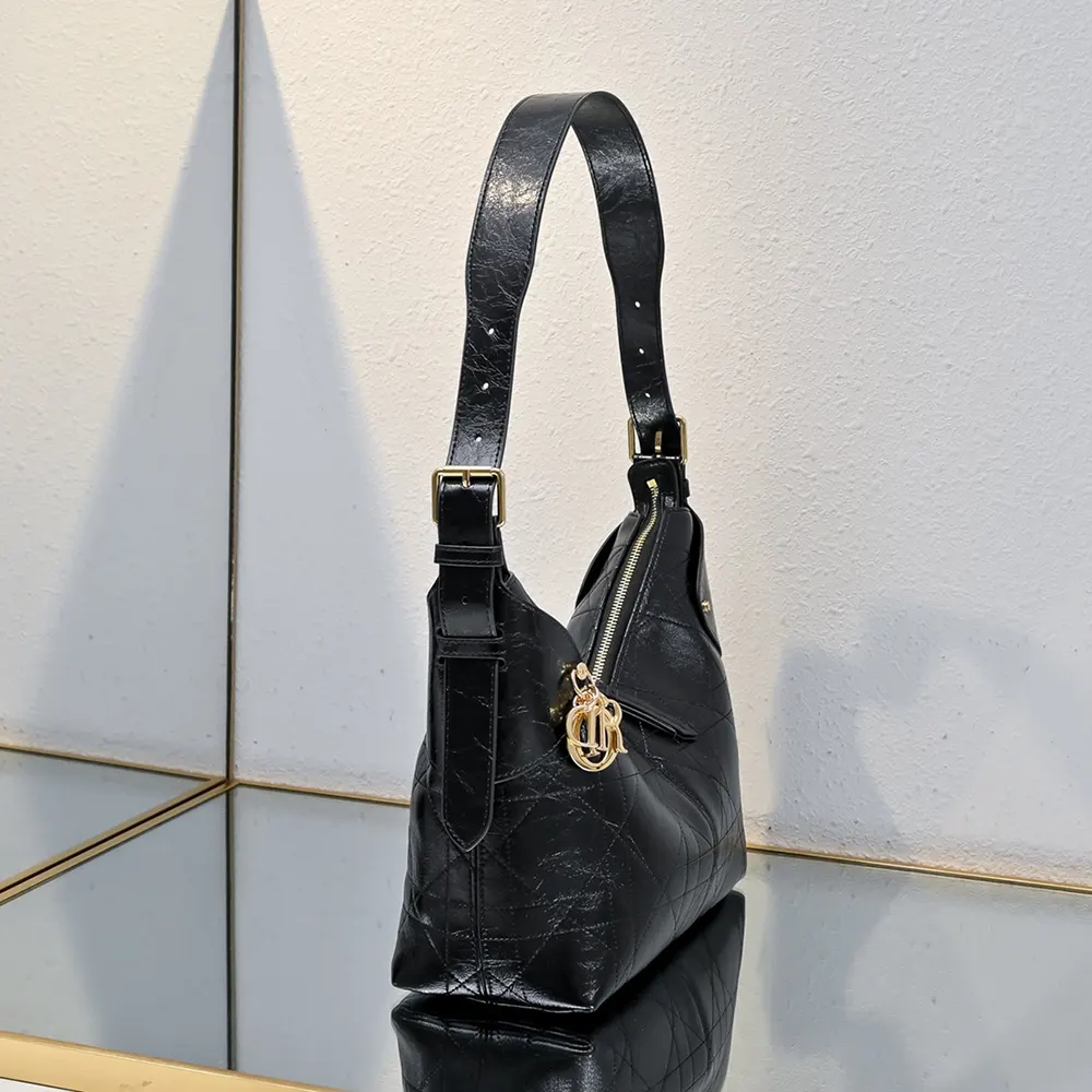 Dior Women Medium Dior Voyage Bag Black Flat Macrocannage Grained Calfskin - image 4