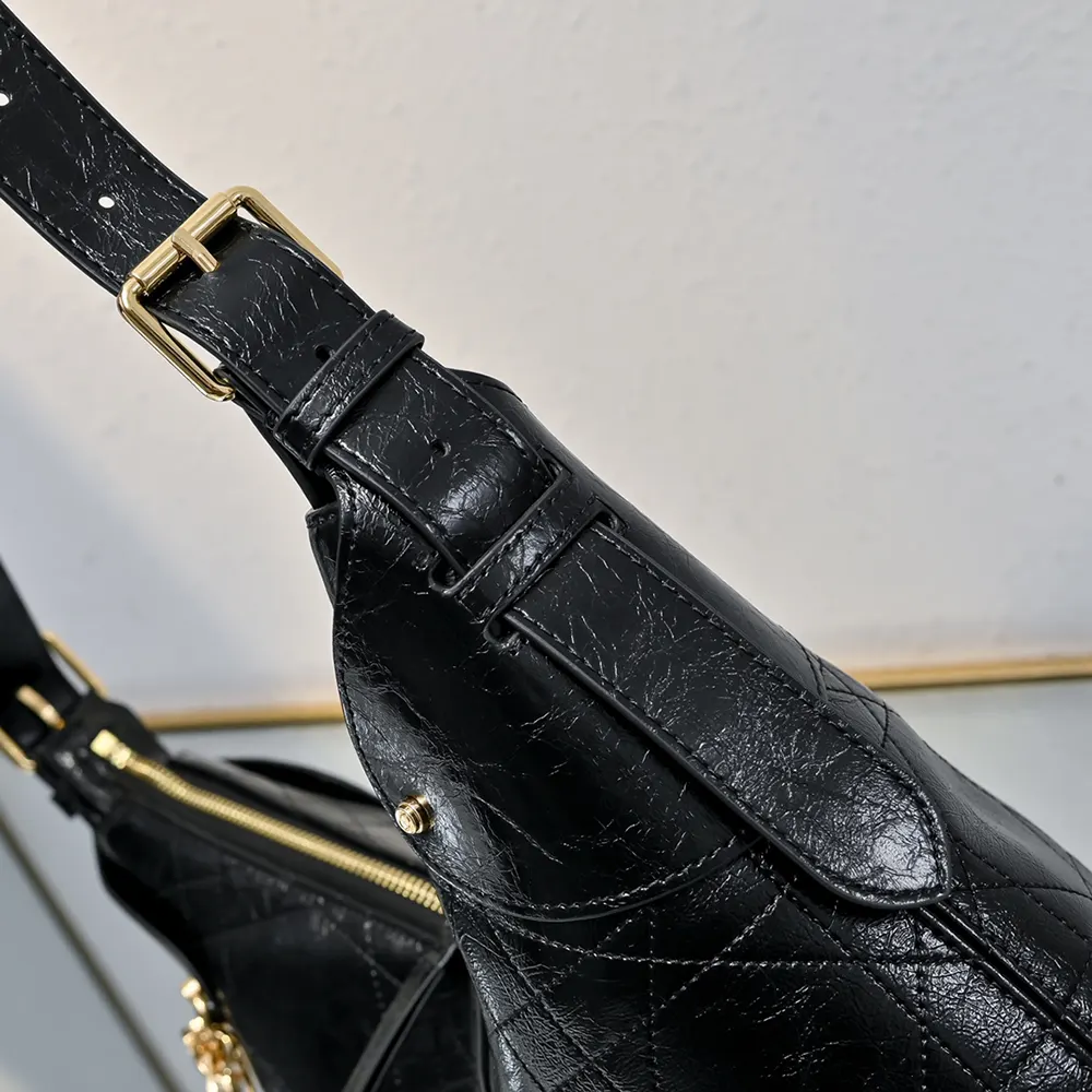 Dior Women Medium Dior Voyage Bag Black Flat Macrocannage Grained Calfskin - image 7