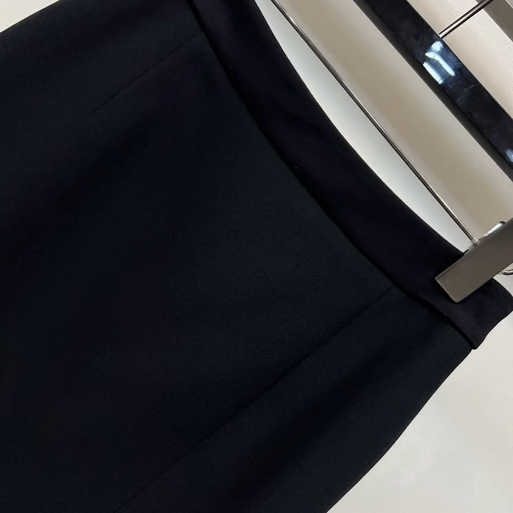 Dior Women Mid-Length Straight Skirt Black Virgin Wool and Silk Grain de Poudre - image 9