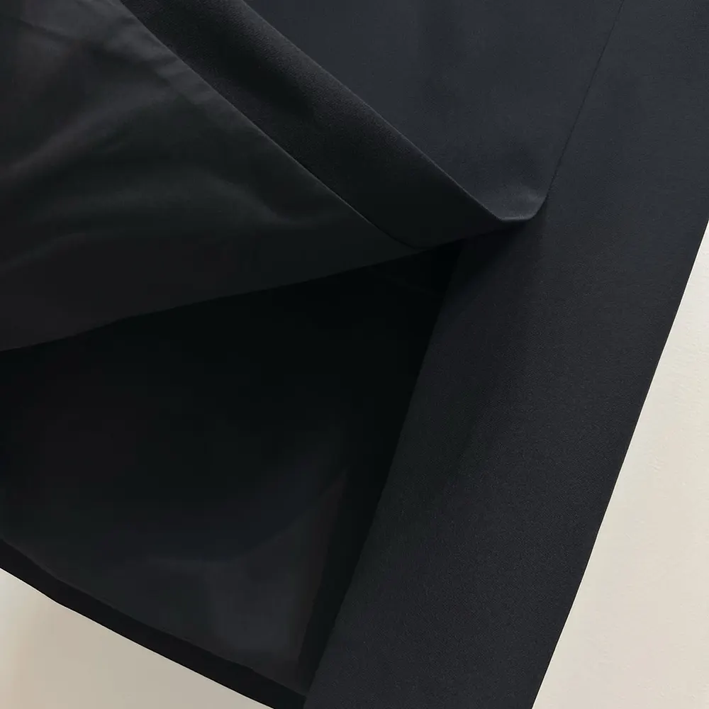 Dior Women Mid-Length Straight Skirt Black Virgin Wool and Silk Grain de Poudre - image 7