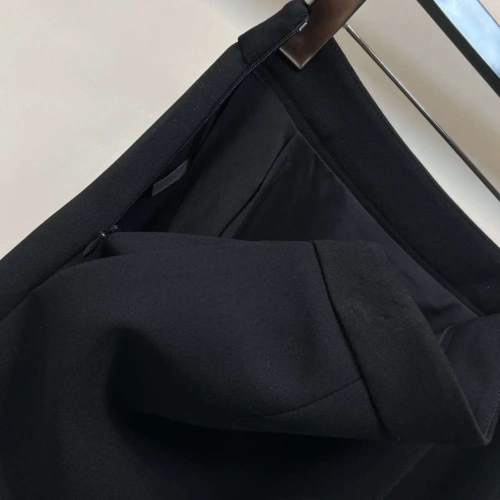 Dior Women Mid-Length Straight Skirt Black Virgin Wool and Silk Grain de Poudre - image 6