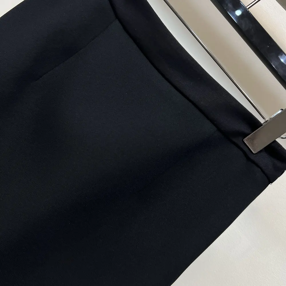 Dior Women Mid-Length Straight Skirt Black Virgin Wool and Silk Grain de Poudre - image 4