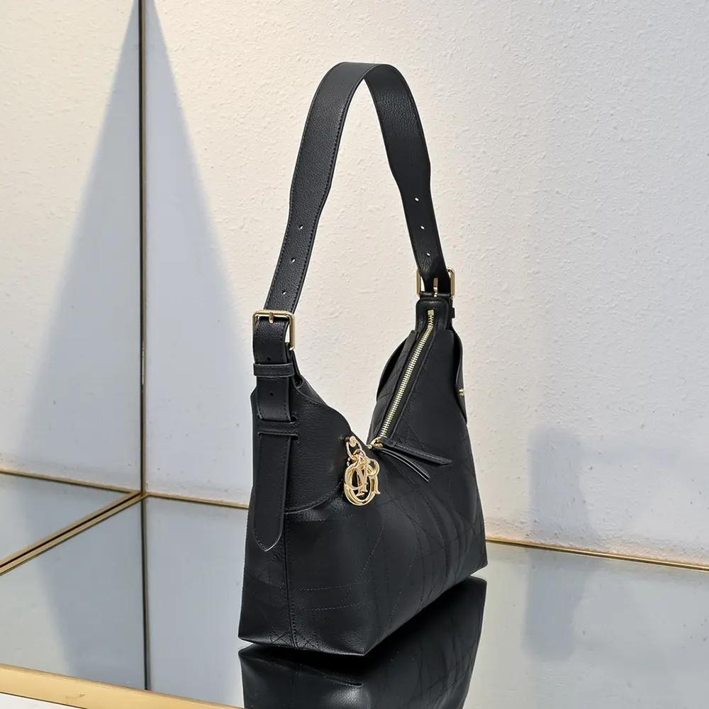 Dior Women Small Dior Voyage Bag Black Flat Macrocannage Grained Calfskin - image 4