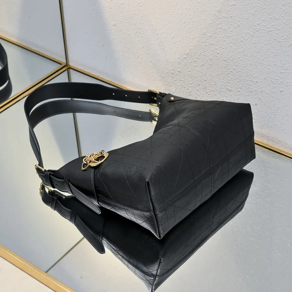 Dior Women Small Dior Voyage Bag Black Flat Macrocannage Grained Calfskin - image 5