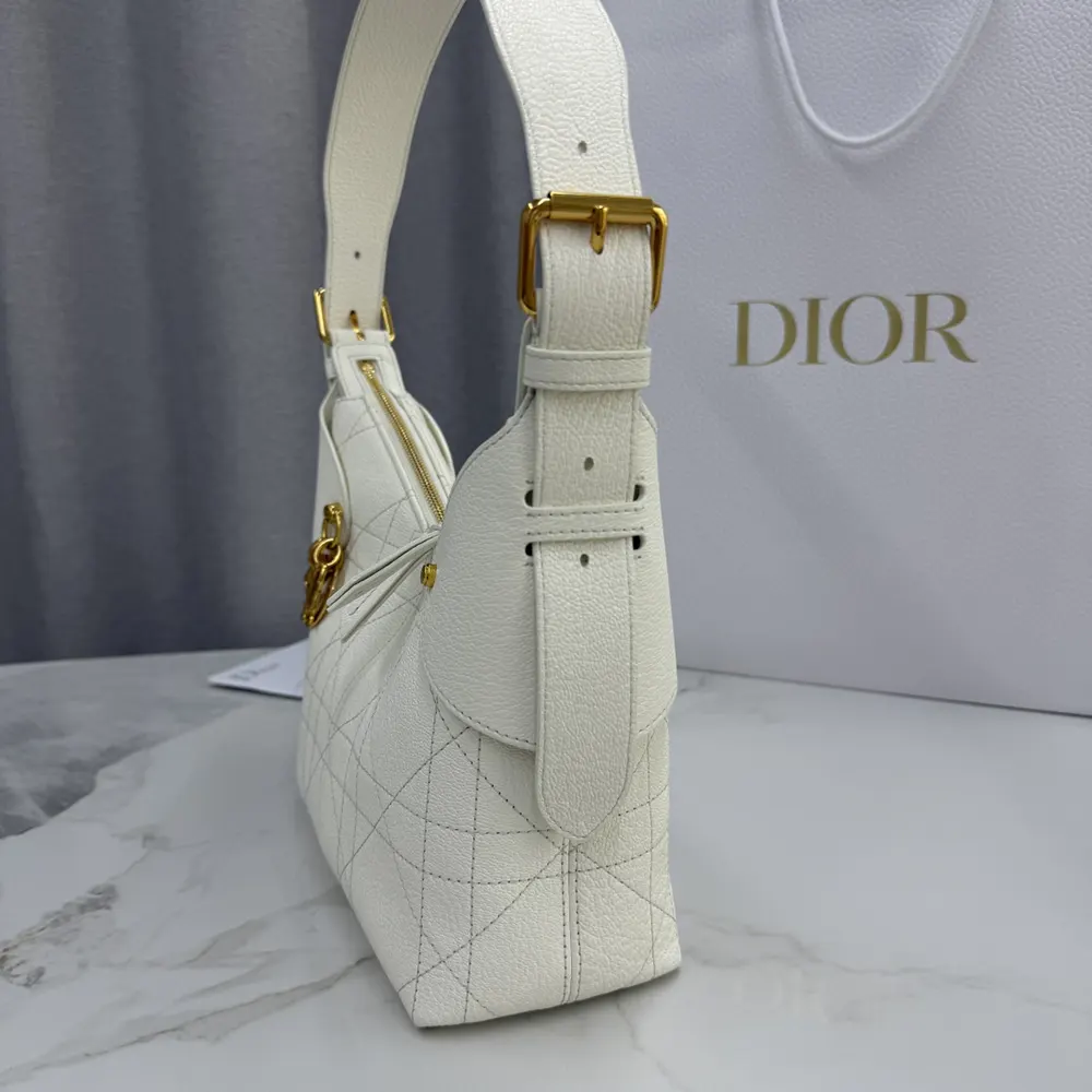 Dior Women Small Dior Voyage Bag Latte Flat Macrocannage Grained Calfskin - image 6