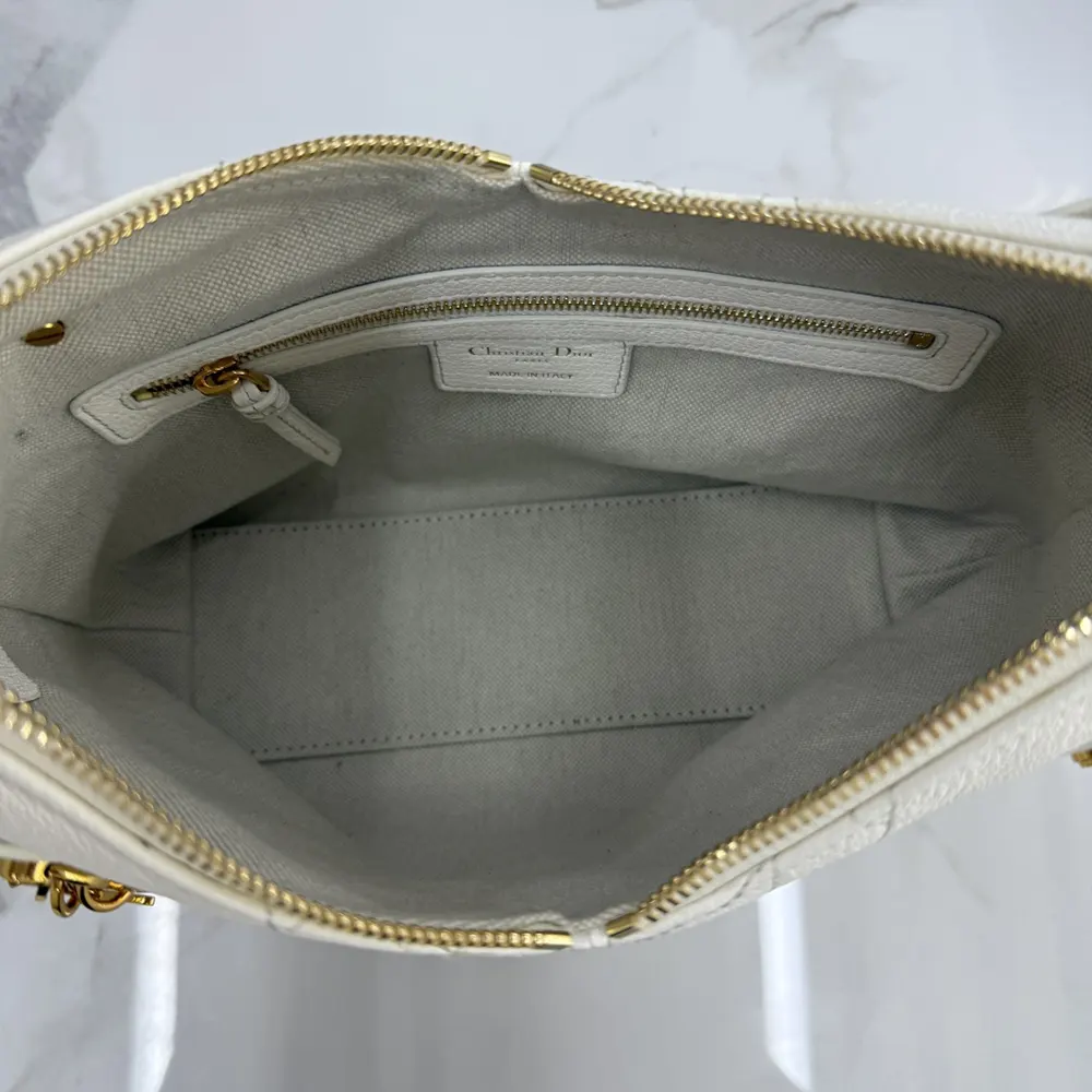 Dior Women Small Dior Voyage Bag Latte Flat Macrocannage Grained Calfskin - image 9