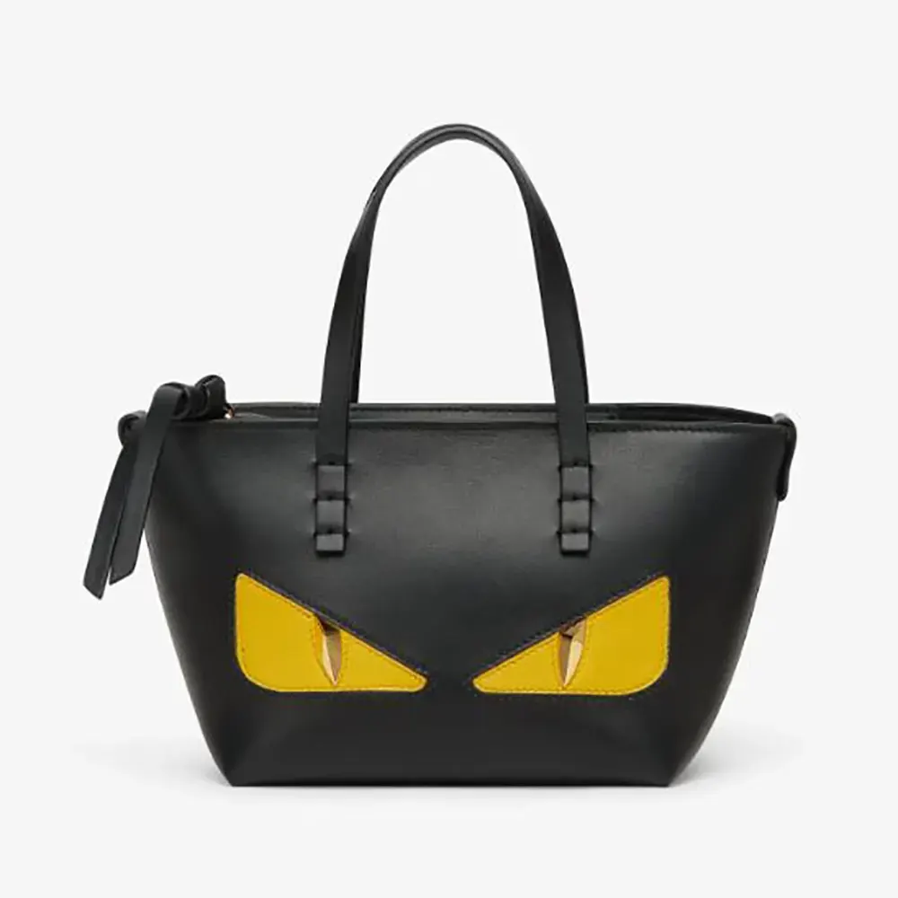 Front view of Fendi Ubisex Roll Mini Lunar New Year Black Leather Mini-bag