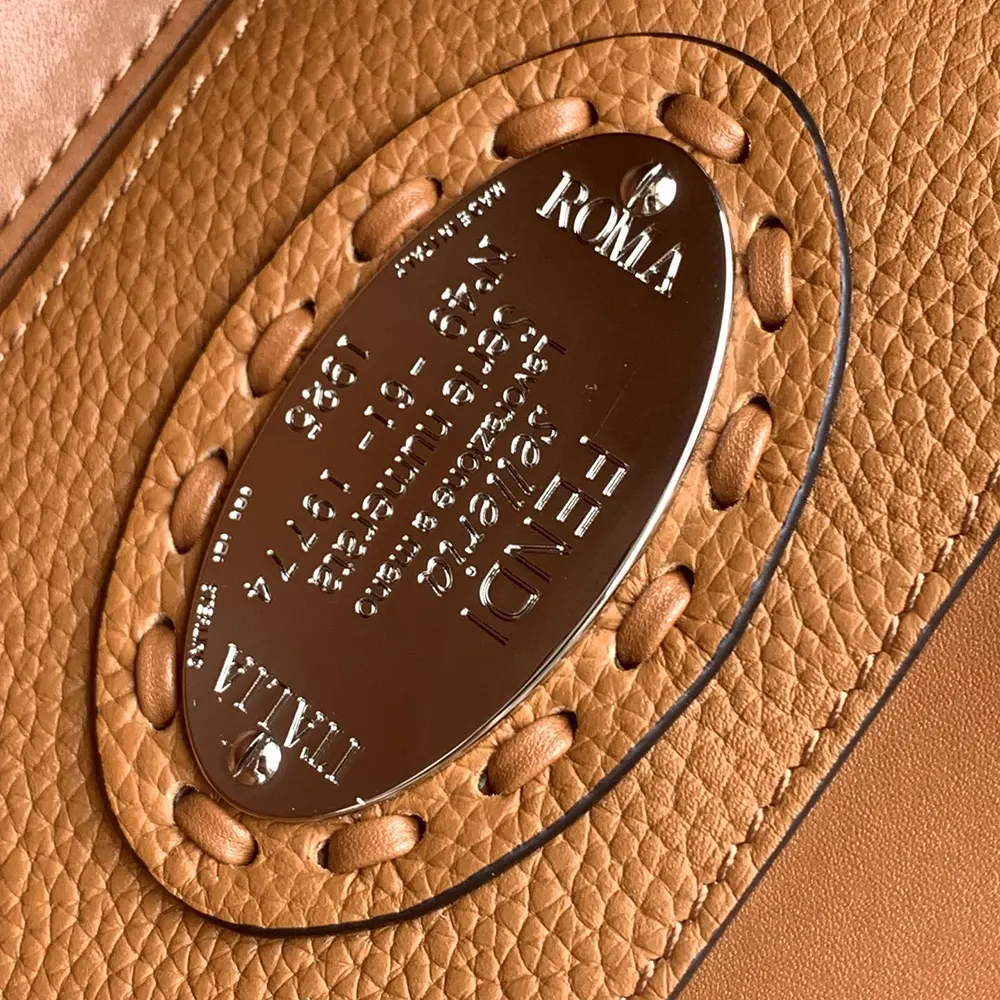 Fendi Women Baguette® Mini Cappuccino-colored Selleria Bag with 309 Hand-sewn Stitches - image 9