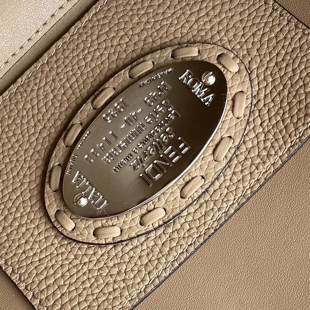 Fendi Women Baguette® Mini Dove gray Selleria Bag with 309 Hand-sewn Topstitches - image 10