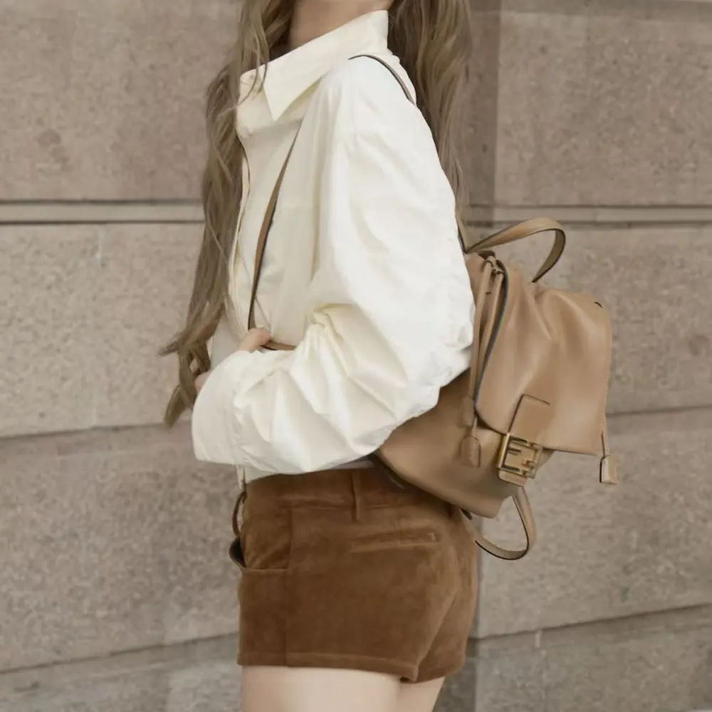 Fendi Women Cappuccino Brown Leather Backpack - image 8