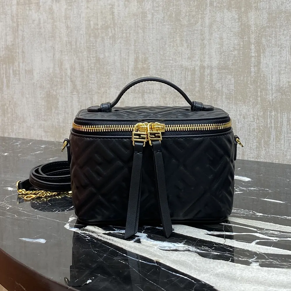 Fendi Women Vanity Black Nappa Leather Mini-Bag With Ff Motif - image 4