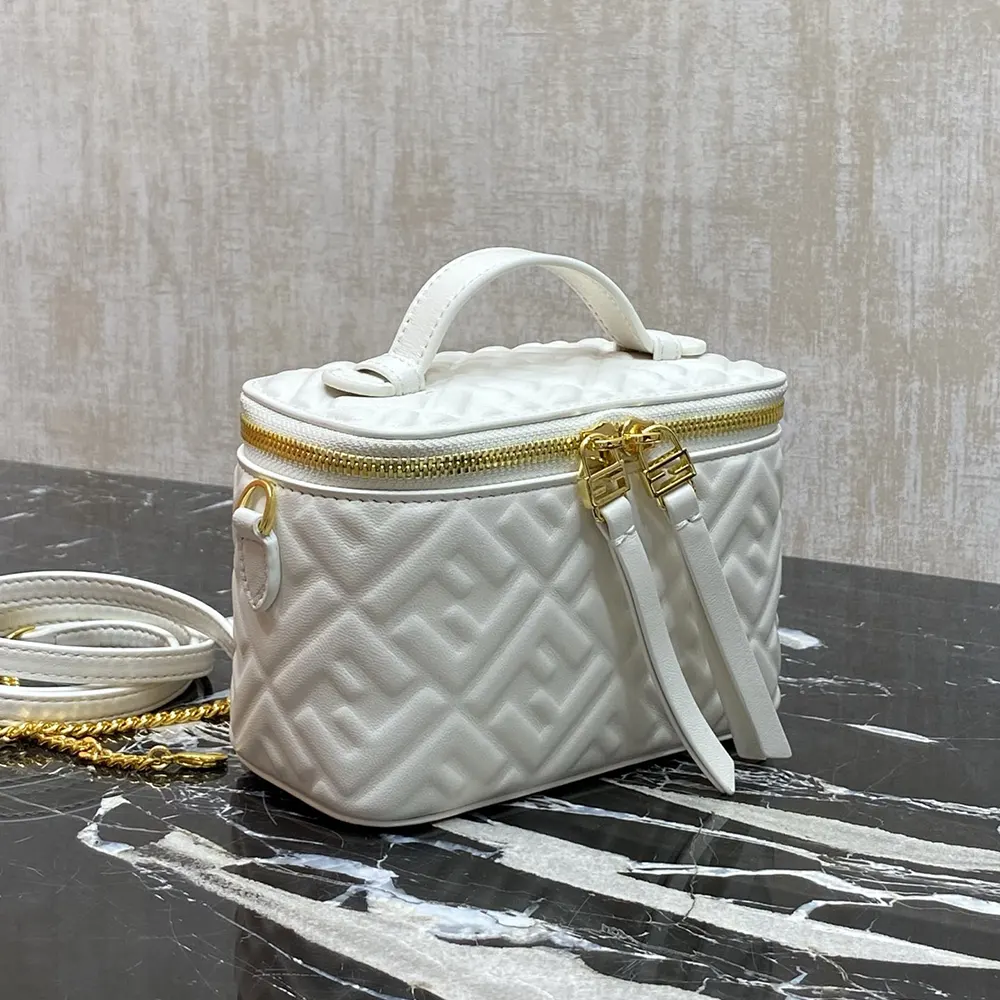 Fendi Women Vanity Camelia Nappa Leather Mini-Bag With FF Motif - image 4