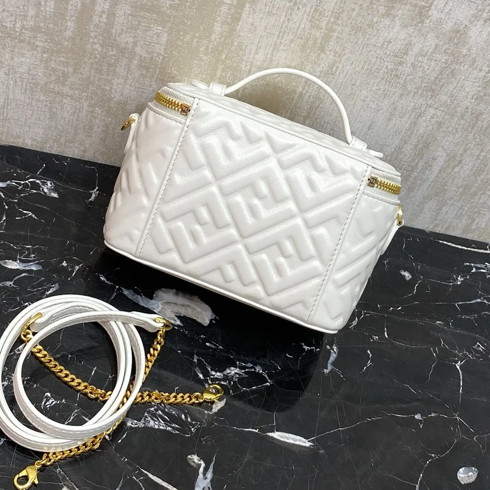 Fendi Women Vanity Camelia Nappa Leather Mini-Bag With FF Motif - image 6