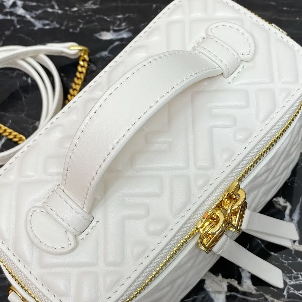 Fendi Women Vanity Camelia Nappa Leather Mini-Bag With FF Motif - image 8