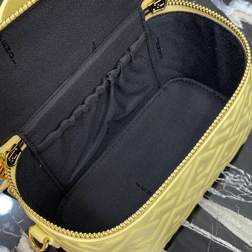Fendi Women Vanity Yellow Nappa Leather Mini-Bag With Ff Motif - image 8
