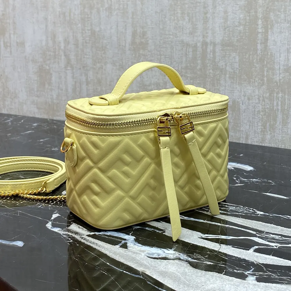 Fendi Women Vanity Yellow Nappa Leather Mini-Bag With Ff Motif - image 4