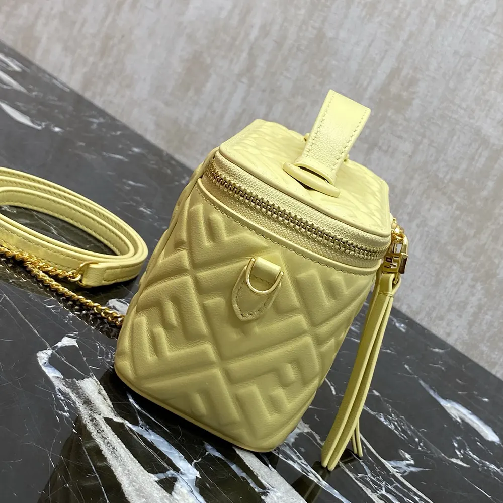 Fendi Women Vanity Yellow Nappa Leather Mini-Bag With Ff Motif - image 6