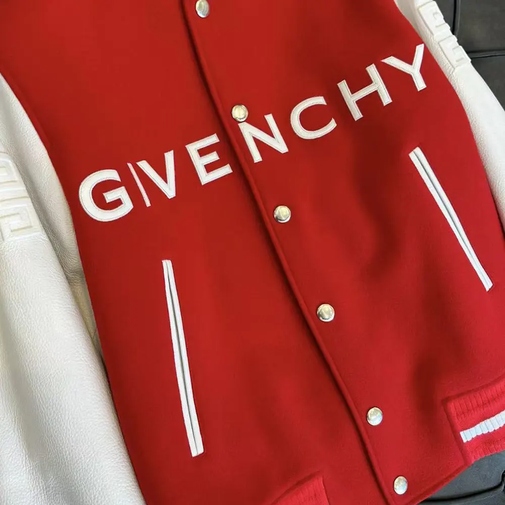 Givenchy Men GIVENCHY Bomber in Wool and Leather-Red - image 5