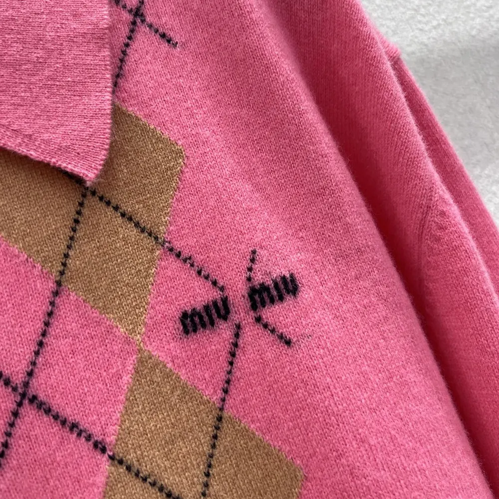 Miu Miu Women Cashmere Half-Zipper Polo Shirt - image 6