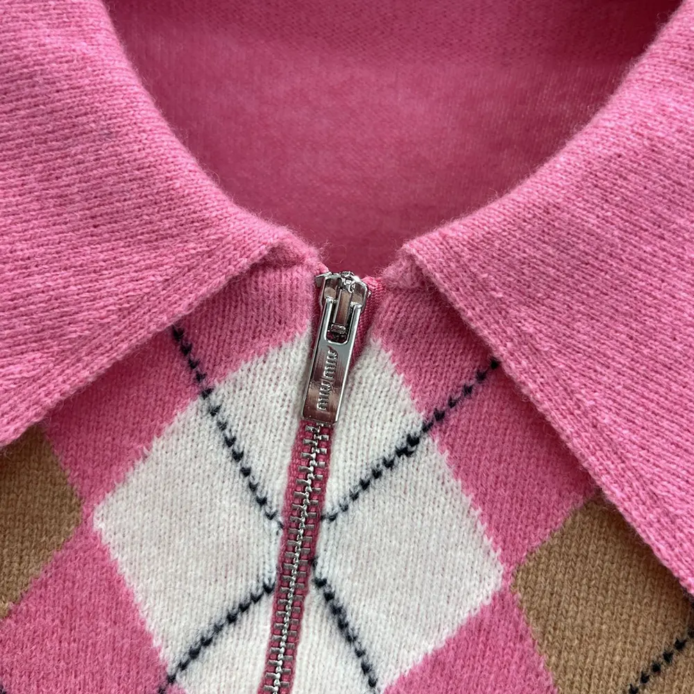 Miu Miu Women Cashmere Half-Zipper Polo Shirt - image 7