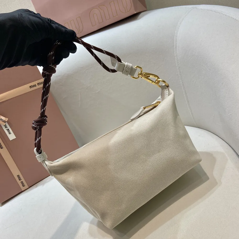Miu Miu Women Gabardine Pouch-White - image 5