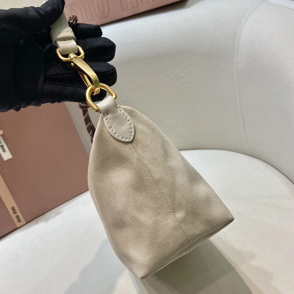 Miu Miu Women Gabardine Pouch-White - image 6