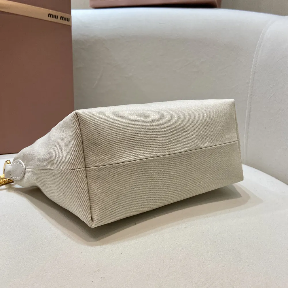 Miu Miu Women Gabardine Pouch-White - image 7