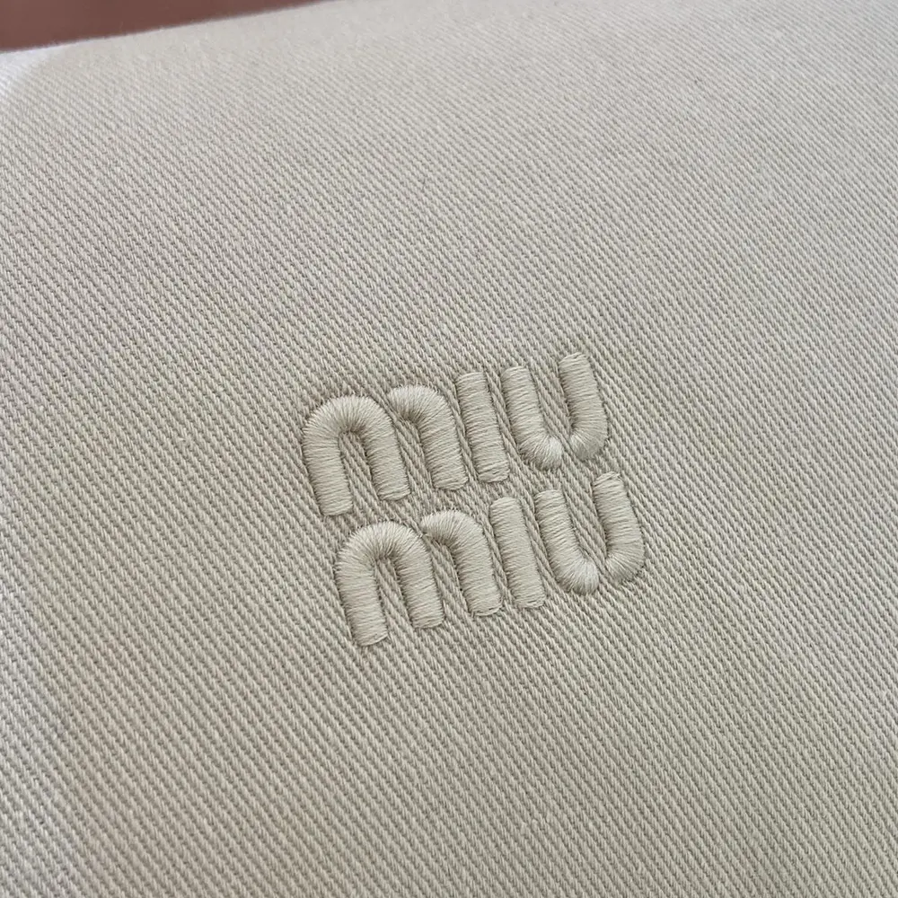 Miu Miu Women Gabardine Pouch-White - image 9