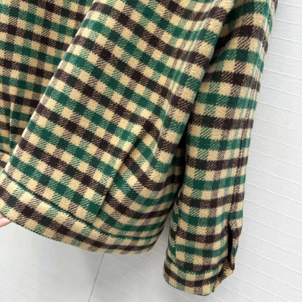 Miu Miu Women Gingham Check And Technical Fabric Jacket - image 8