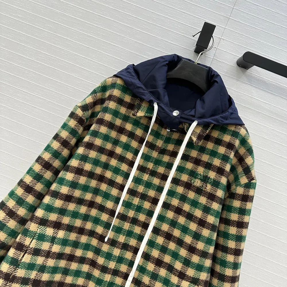 Miu Miu Women Gingham Check And Technical Fabric Jacket - image 4