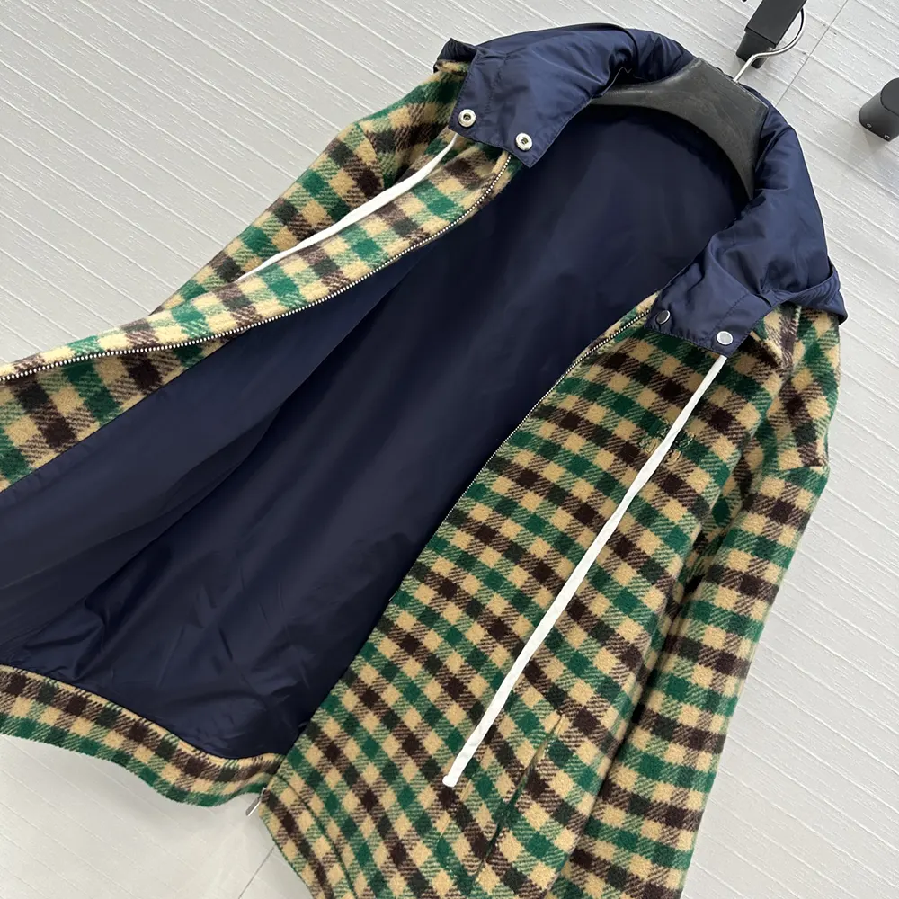 Miu Miu Women Gingham Check And Technical Fabric Jacket - image 6