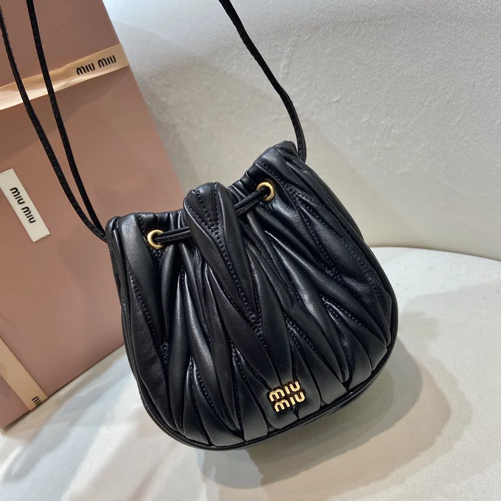 Miu Miu Women Matelassé Nappa Leather Pouch-Black - image 5