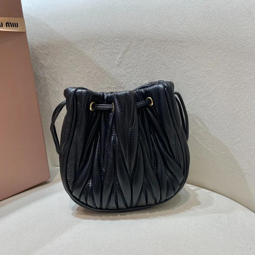 Miu Miu Women Matelassé Nappa Leather Pouch-Black - image 4