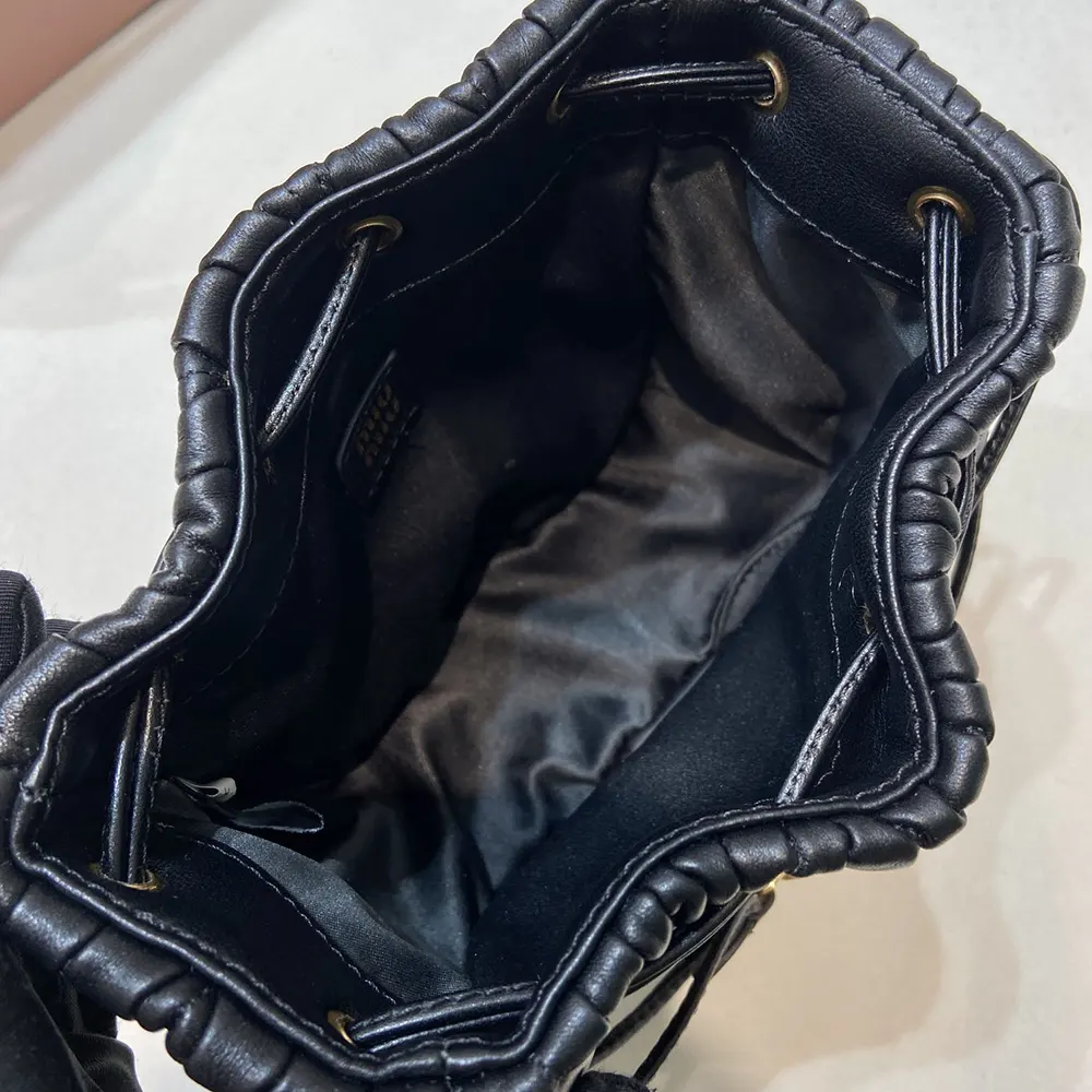 Miu Miu Women Matelassé Nappa Leather Pouch-Black - image 9