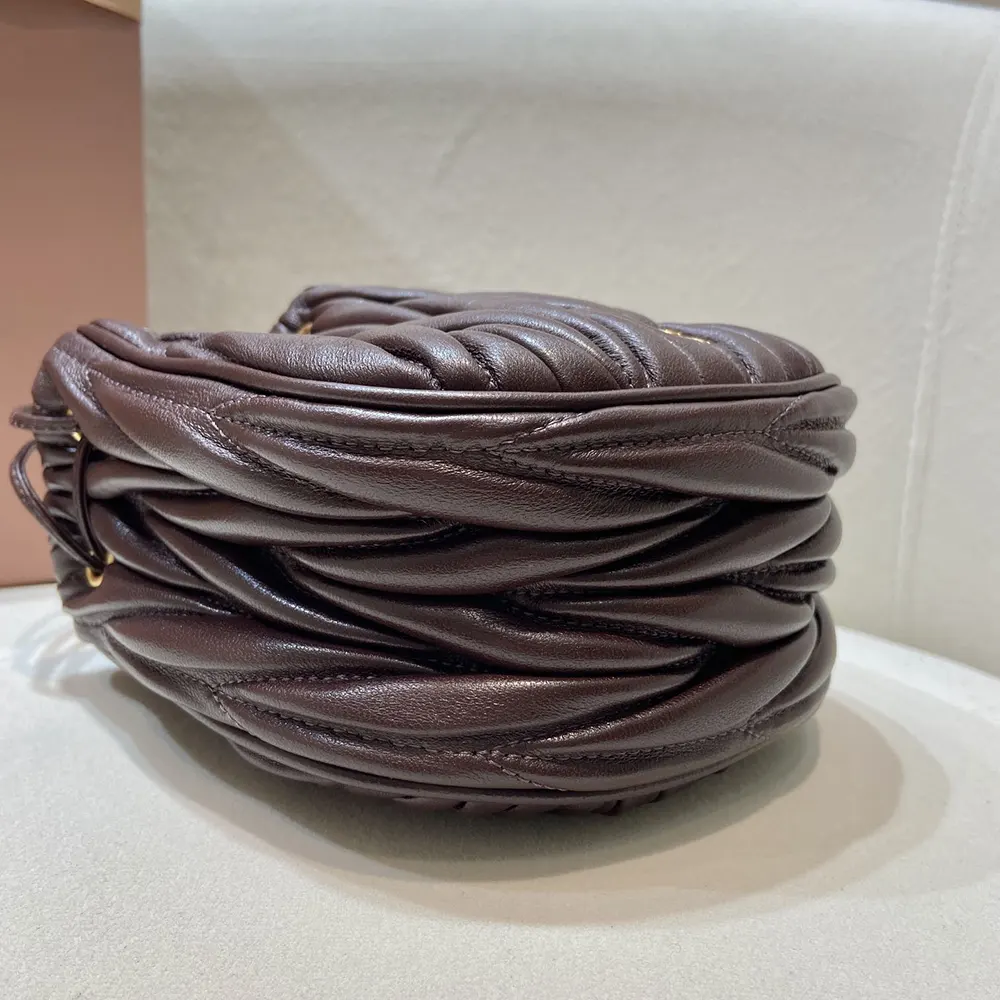 Miu Miu Women Matelassé Nappa Leather Pouch-Burgundy - image 6