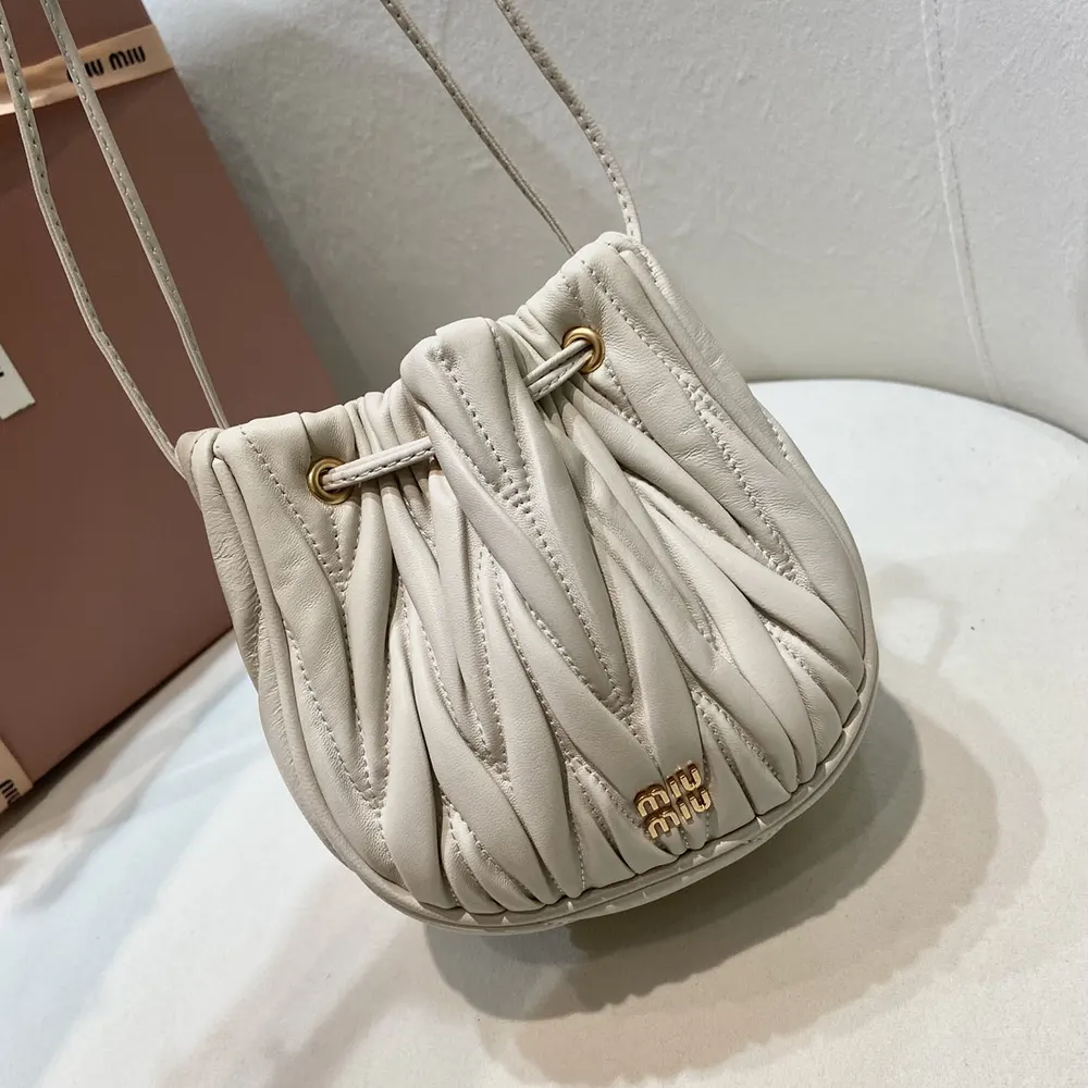 Miu Miu Women Matelassé Nappa Leather Pouch-White - image 5
